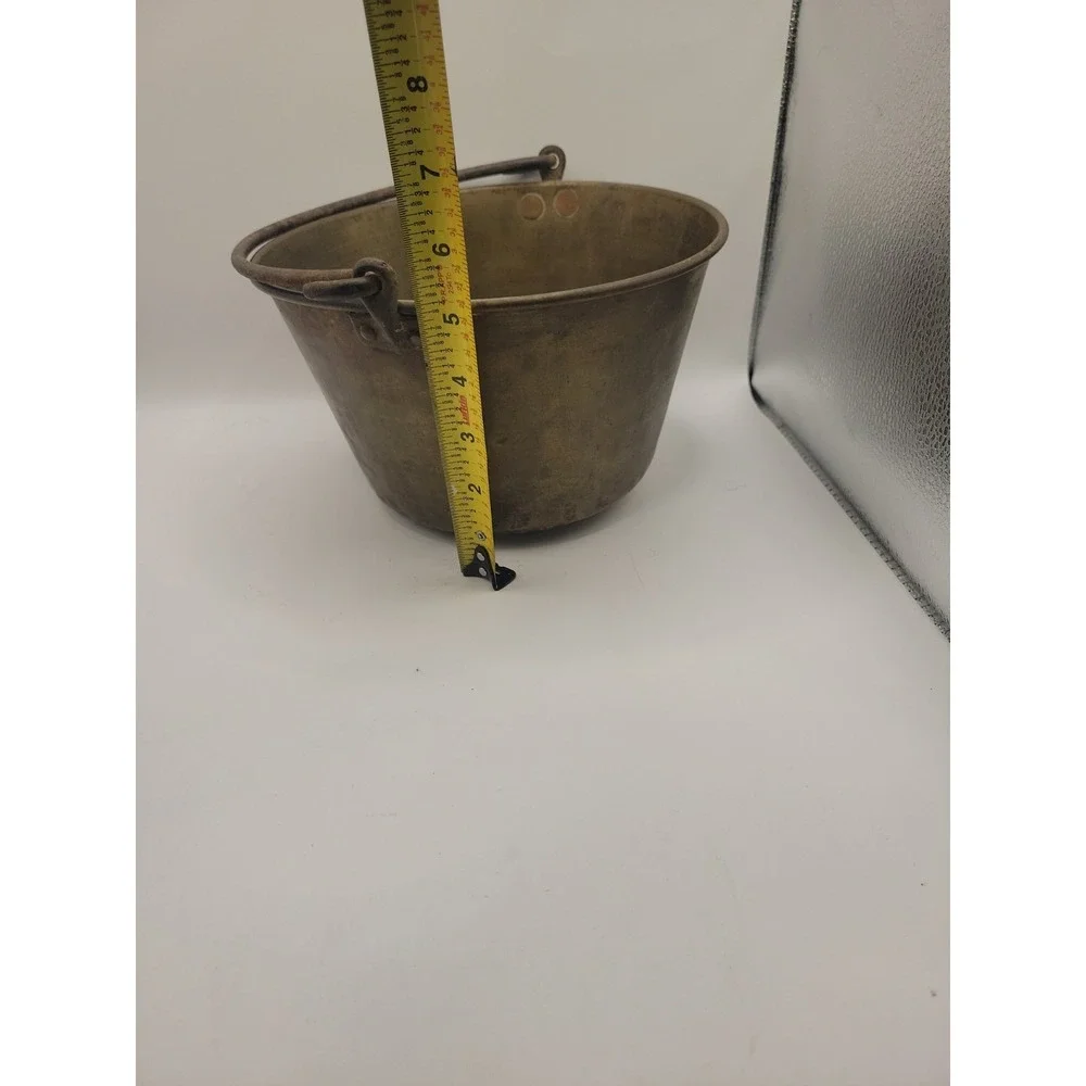 Antique HW Hayden‎ Spun Brass Bucket Pail 1851 Patent Ansonia As Is Decor